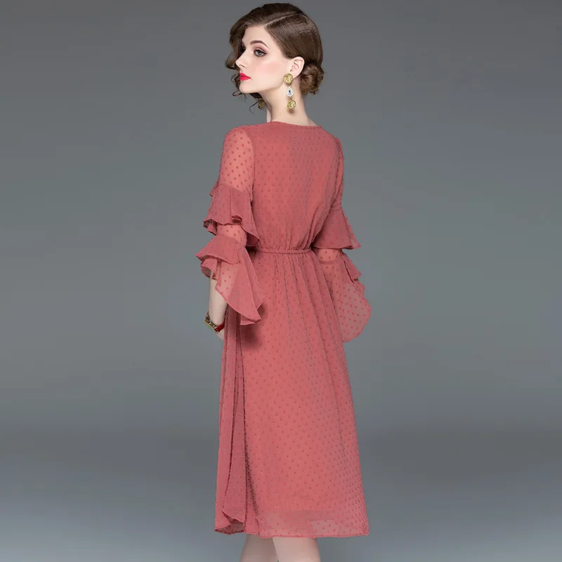 Vadim Real Plus size D906155 A Hair 2019 весенние новые женские платья в европейском и