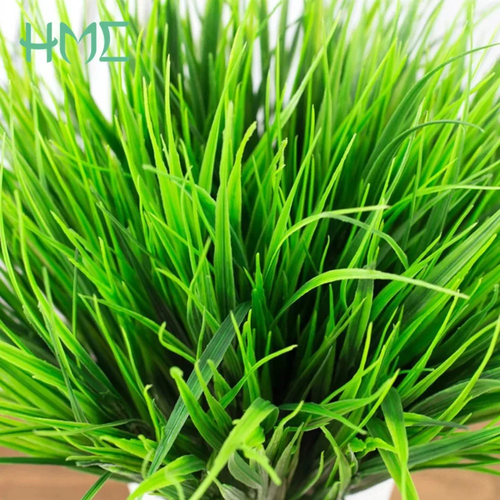 7 вилок зеленая трава искусственные растения для пластиковых цветов домашний