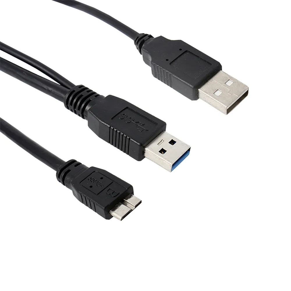 1 шт. переходник-конвертер для внешнего жесткого диска USB 3 0 два A на Micro B |