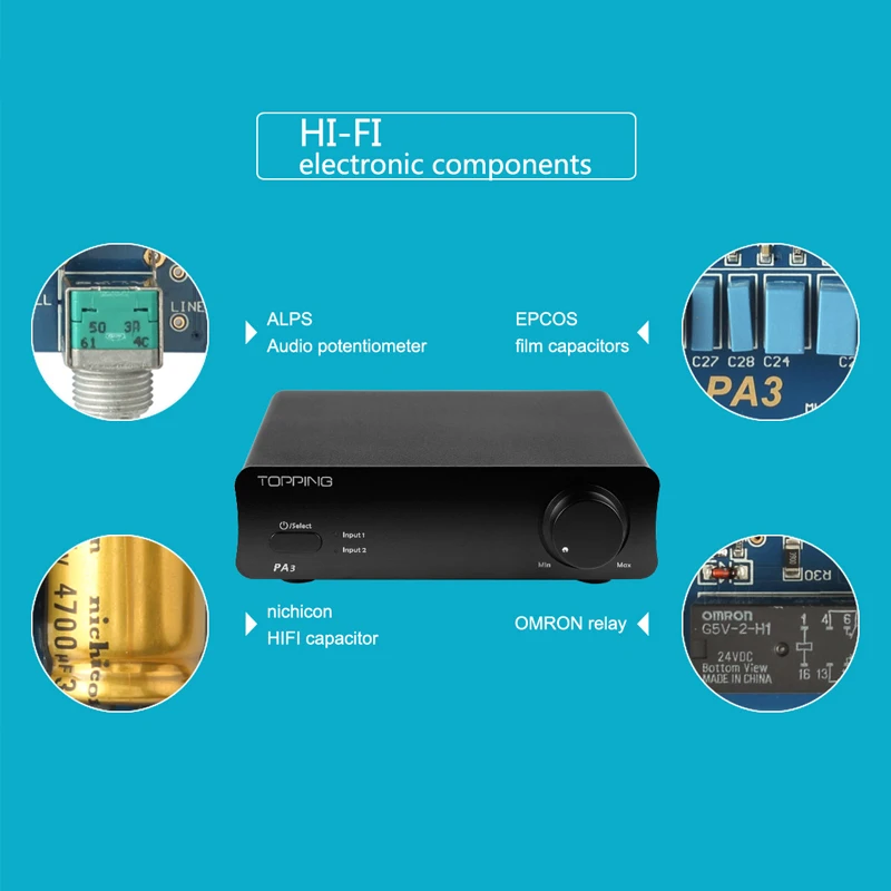 TOPPING PA3 Настольный цифровой усилитель аудио усилитель TDA7498E Hifi усилитель мощности профессиональные 80 Вт усилители