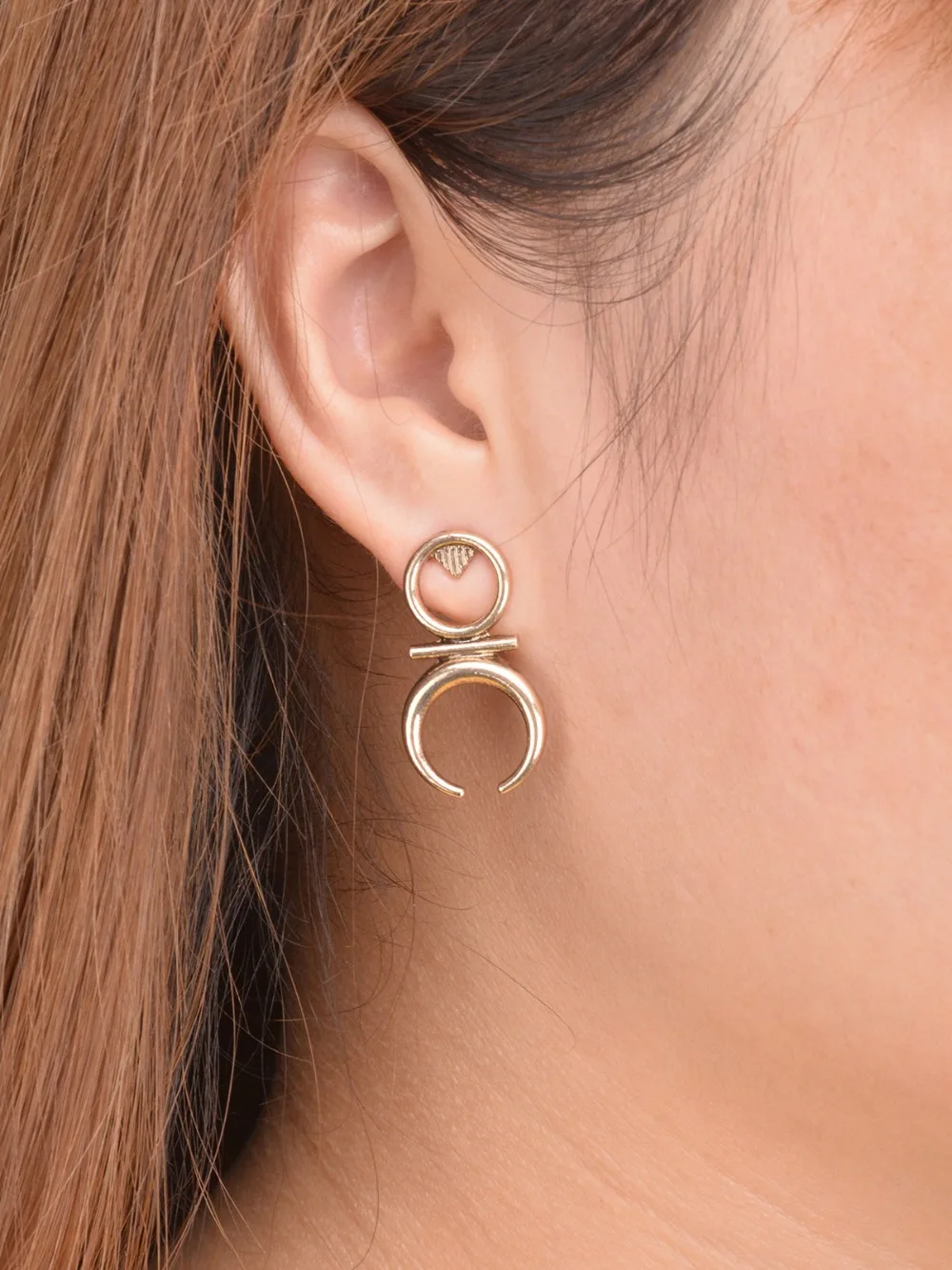 (1 pair/lot) Simple Disgn Couple Antique Silver Metal Moon Stud Earring | Украшения и аксессуары