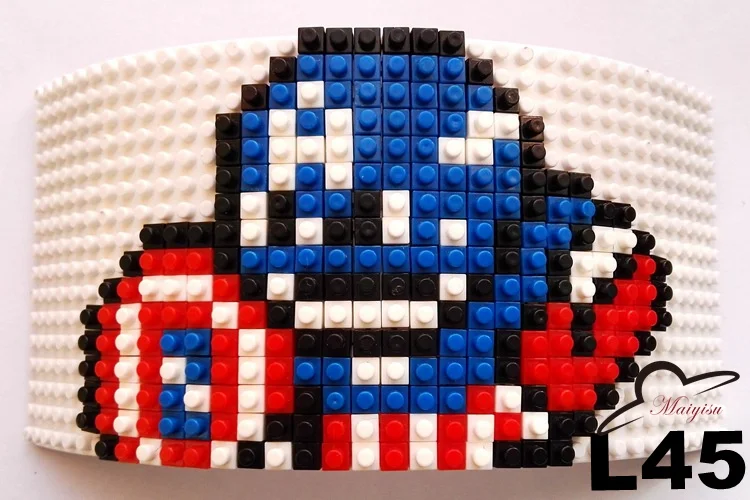 Зимняя вязаная шапка Кирпичи DIY дизайн заказной кирпич Snapback шапки съемные шапки для мужчин мозаика крутая шапочка - Цвет: Розовый