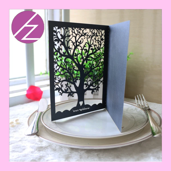 

100PCS Heart Tree Laser Cut Wedding Invitations Cards with Customized Name Party Table Place Cards for Party Wedding Decoration