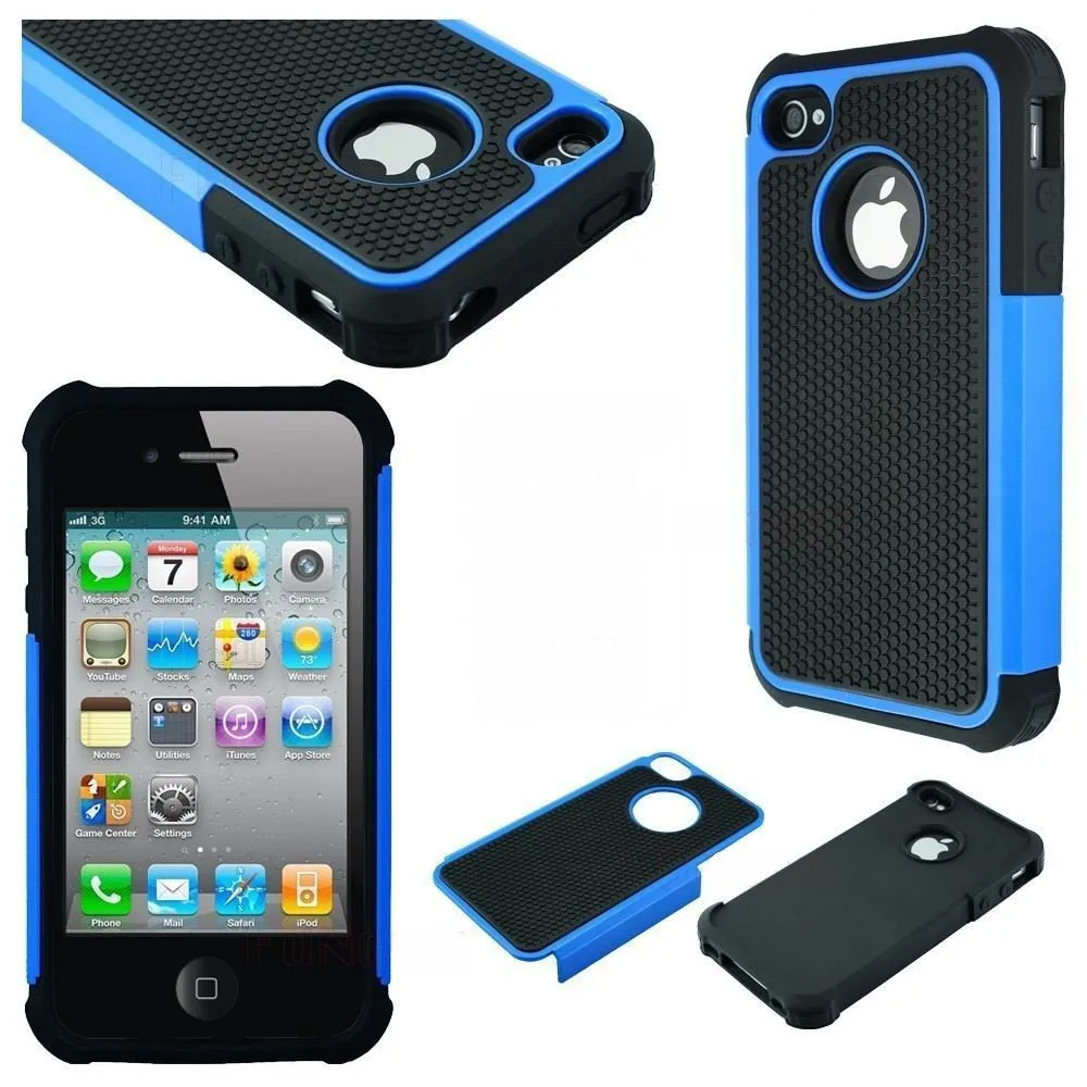 Для iPhone 4S чехол для iPhone 4 Чехол Мягкий ТПУ силиконовый и жесткий Гибридный противоударный Прочный чехол для телефона для iPhone 4S 4 4G
