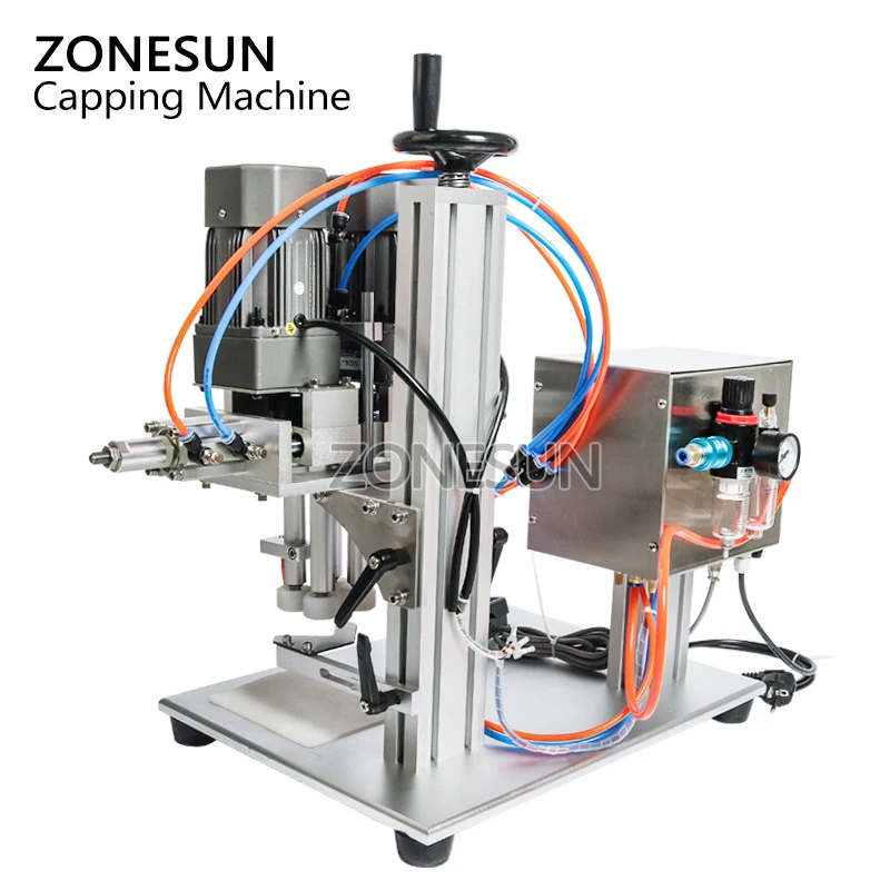 ZONESUN XLSGJ-6100 Настольная медицинская Машина Для Укупоривания бутылок химическая Косметика Круглый парфюм сок носик мешок укупорочная машина
