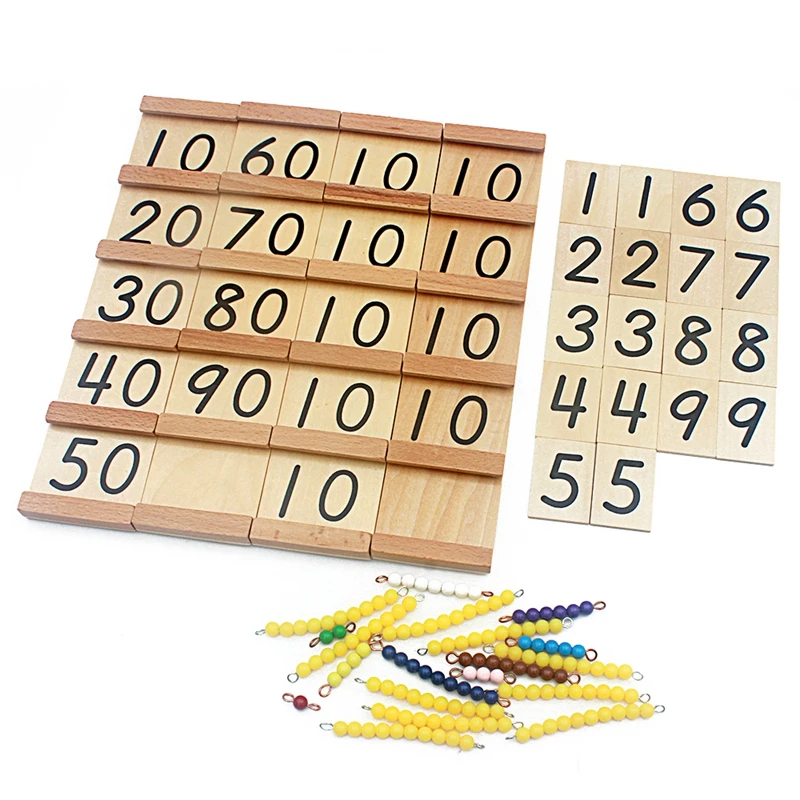 Tablero de madera Montessori para adolescentes y Tens, juguetes de barra con cuentas de Color para ni&ntilde;os, entrenamiento preescolar para la primera infancia, versi&oacute;n sencilla-1