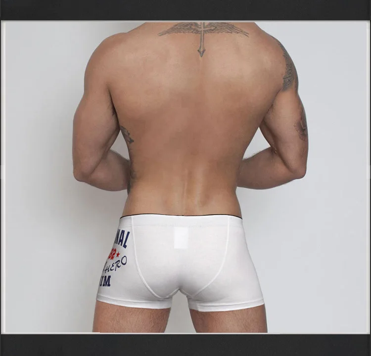 Мужское нижнее белье боксеры из 100% хлопка с принтом белый цвет в багажнике