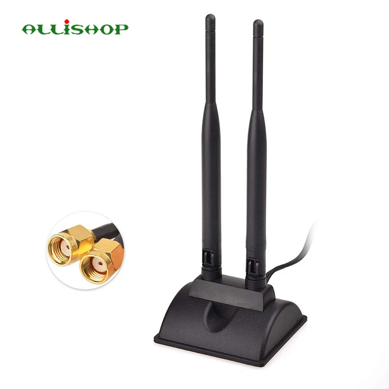 Магнитная антенна ALLiSHOP 6 футов 2 4 ГГц/5 8 ГГц 6dBi с RP SMA кабелем 1 м удлинитель для WiFi