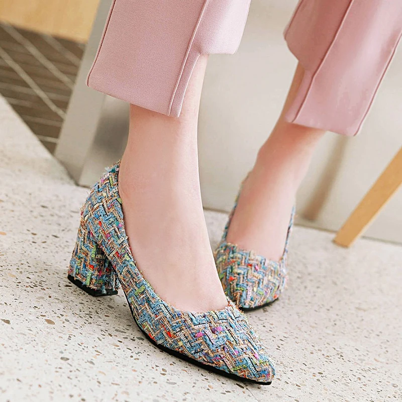 Женские туфли на высоком каблуке с острым носком без застежки | Обувь