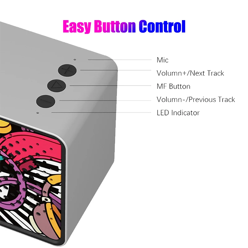 Bluetooth Портативная звуковая коробка стерео Hands Free Call Bookshelf Speaker TF USB Rock Music Boombox для