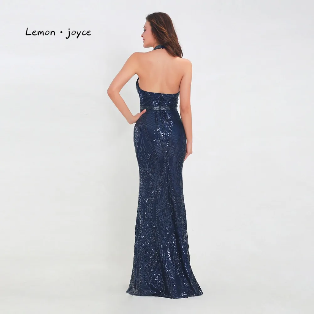 Женское вечернее платье-Русалка Lemon joyce темно-синие вечерние платья с открытой