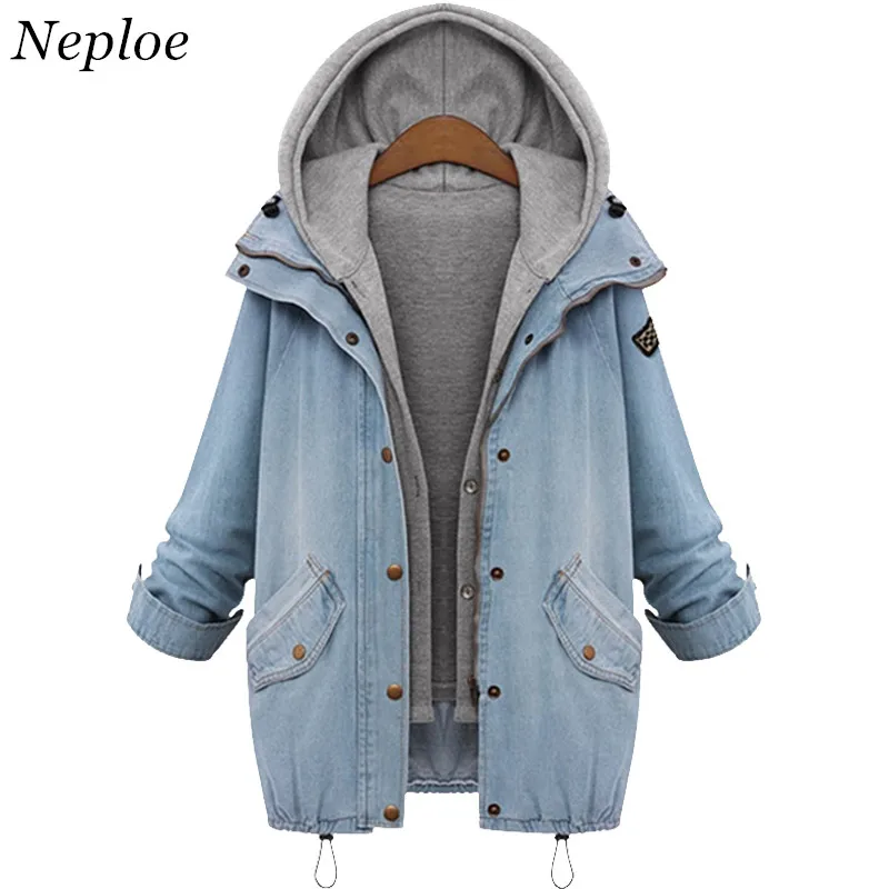 Neploe 2018 Демисезонный Новый Для женщин Топы корректирующие свободные джинсовые