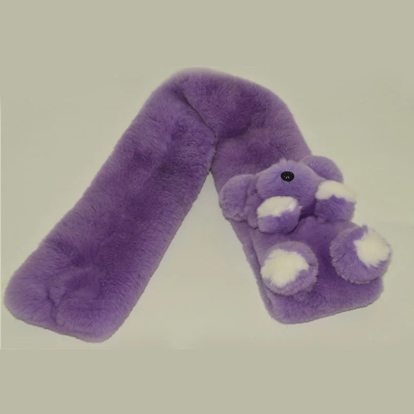 (TopFurMall) Детские осенне-зимние Оригинальные шарфы из меха кролика Рекс кольца на