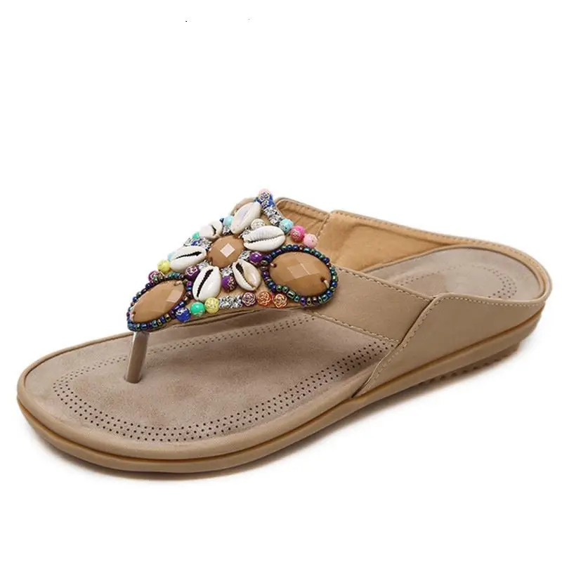 Женские шлепанцы с жемчугом YAERNI летние пляжные белого цвета без застежки размер