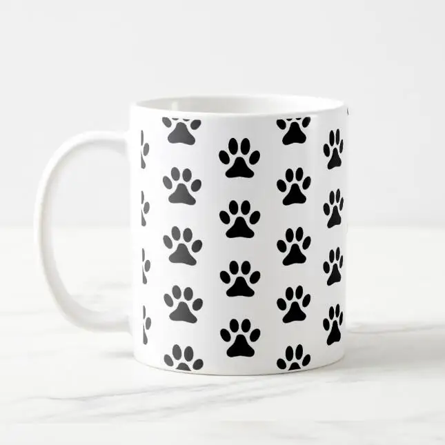 

Кружка кофейная с принтом кошек и лап, 11 унций