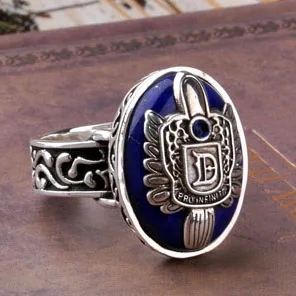 Кольца дневников вампира кольцо Дамона и Стефана с лазуритом из камня Сальватора