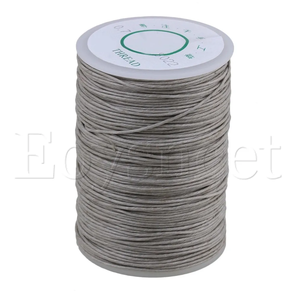 0.7mm Dia 100m Gray Round Waxed Thread Leather Craft Sewing Cord  Дом и