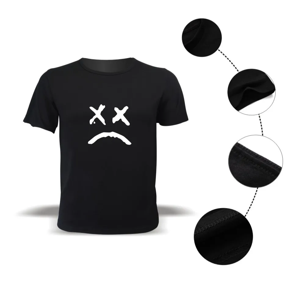 Новая модная популярная футболка Lil с открытым принтом хлопковая Футболка для
