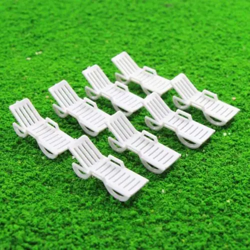 

TYS15050 8pcs Model Railway Layout 1:50 Sun Loungers Beach Chairs Bench O Scale