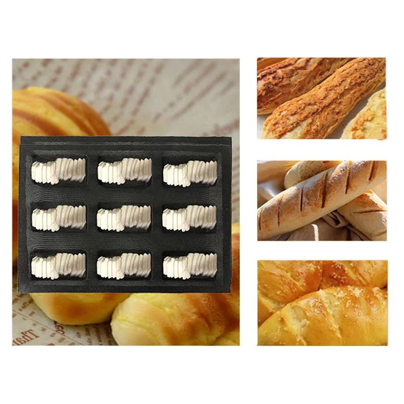 Meibum 9 полости черная пористая силиконовая форма квадратная для хлеба длинный