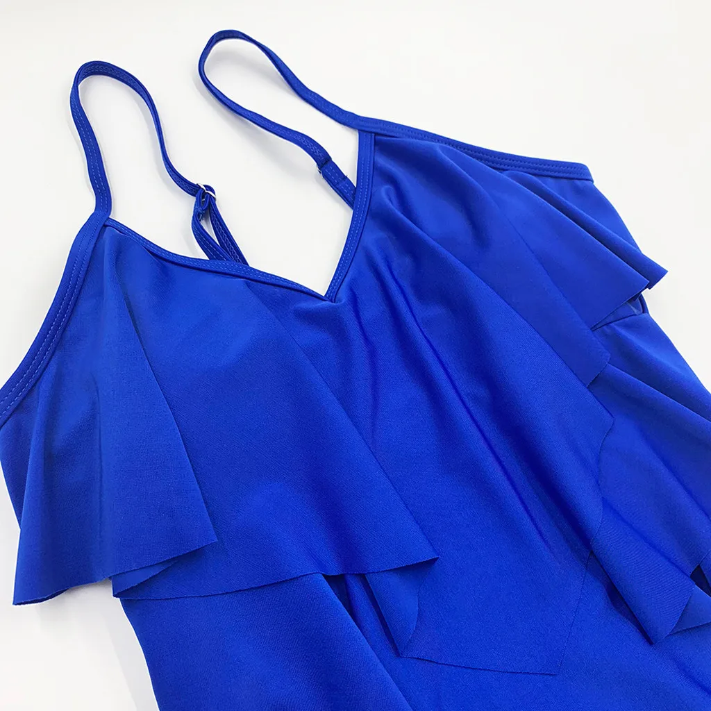 tankini swimsuits women beach brazilian bikini Pleated Three-Layer Ruffle Bikini Triangular Split Swimsuit sport swimwear badpak