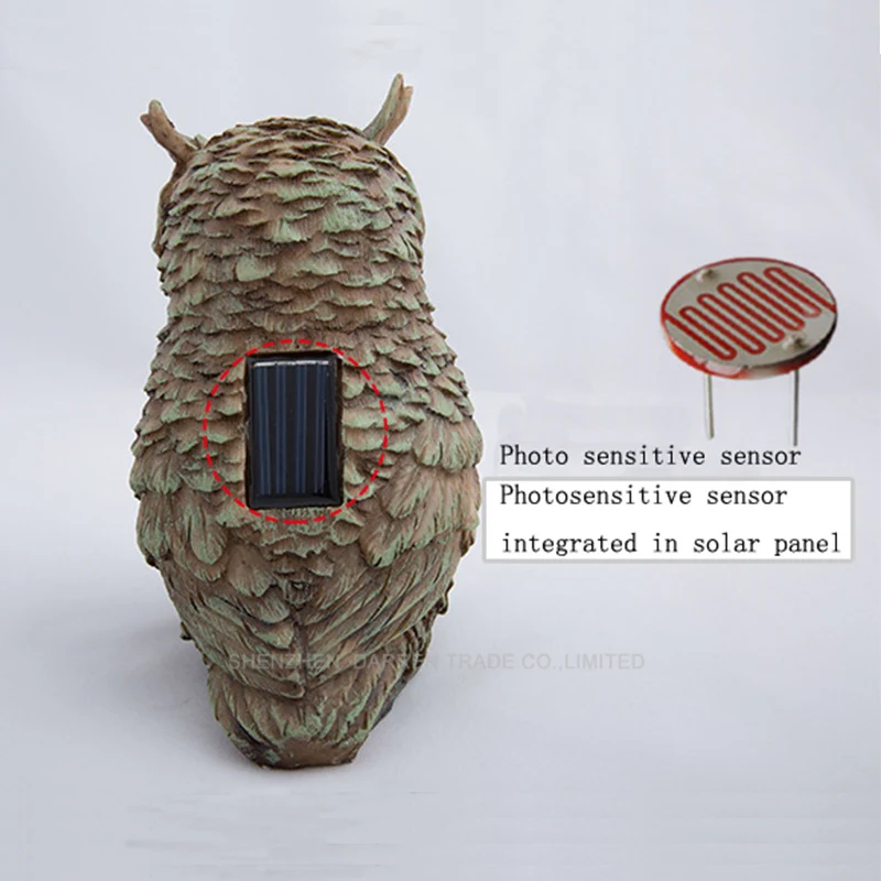 12 шт. водонепроницаемый уличный светильник в виде совы на солнечной батарее|solar