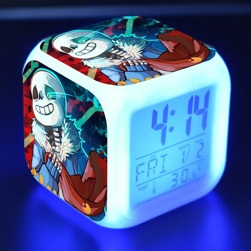 4 Undertale мультяшный будильник детские игрушки Led reloj будильник, цифровой Электронные часы с будильником wake up light table reveil wekker - Цвет: 4