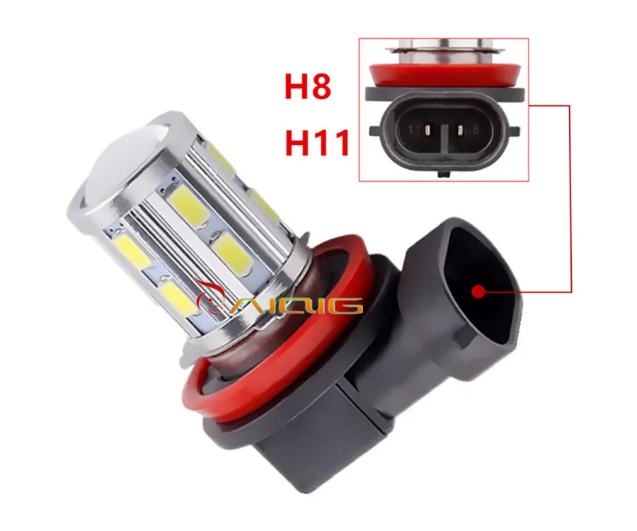 H8 H11 светодиодные лампы высокой мощности 12 SMD 5730 5 Вт Cree чипы Ксеноновые белые