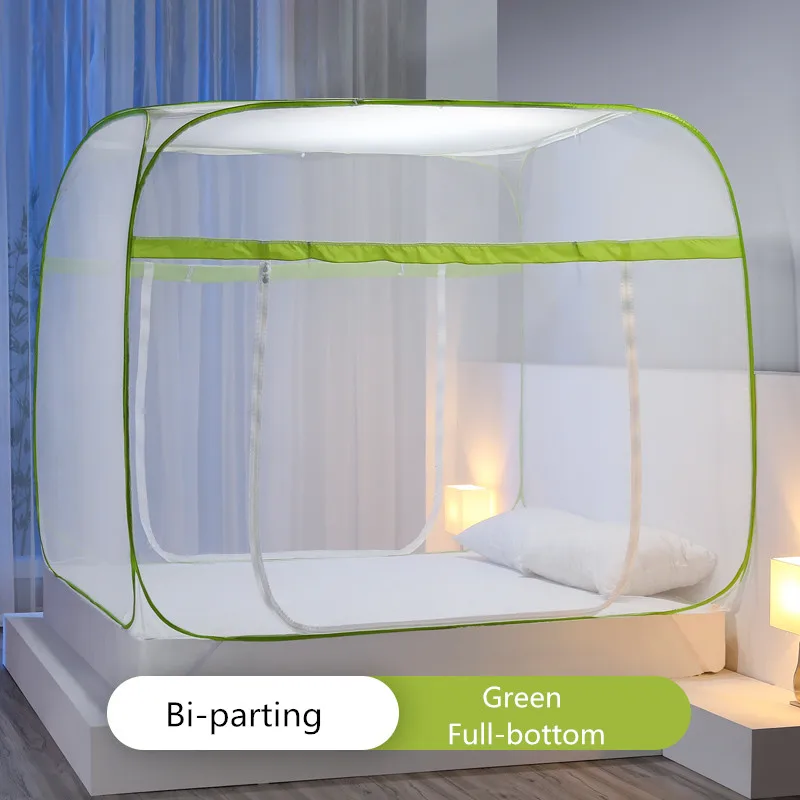 Green Full-bottom Простая монгольская Юрта, москитная сетка, многоцветная кровать, переносная складная палатка для кемпинга, летняя кровать, Москитная занавеска - Цвет: Green Full-bottom