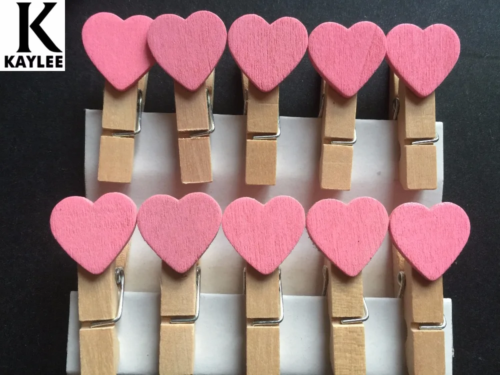 120 шт. деревянные зажимы в форме сердца красочные прищепки для фотобумаги булавки