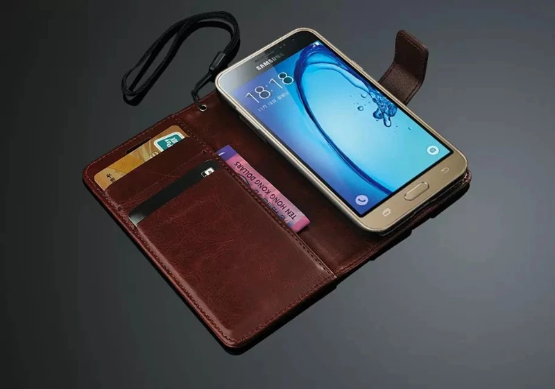 Чехол для телефона чехол Samsung Galaxy J3 2016 2015 Роскошный из искусственной кожи