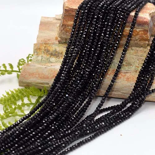 Black Spinel Натуральный Полудрагоценный камень граненые бусины 4x2mm~ 4x3 мм, сапфир, аквамарин, шпинель, Lapis только для того, чтобы сделать так, чтобы это было лабрадорит, Sunstone и т. д - Цвет: Black Spinel