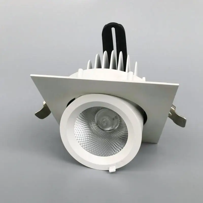 

Rotate 360 degrees dimmable COB LED Ceiling light round high 20W 30W COB grille brushed White round LED Ceiling downligh