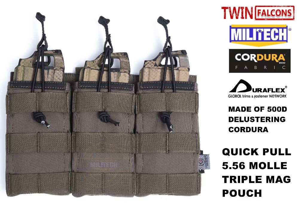 MILITECH TWINFALCONS TW Delustered первый-копье тройной 5,56 Открытый Топ Mag мешочек Военная переноска магазинная сумка Военная Боевая сумка для журналов