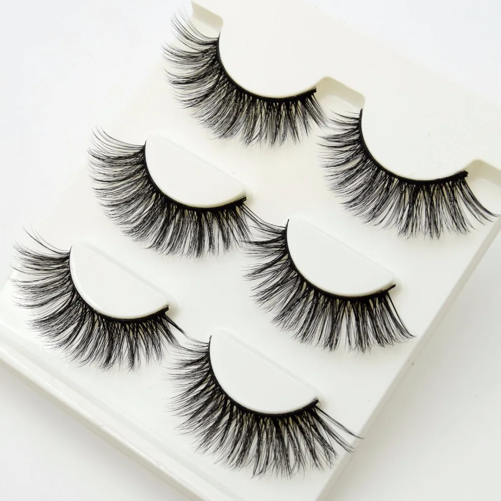 3 пары/компл. 3D накладные ресницы пачкающие перекрещивающиеся густые натуральные