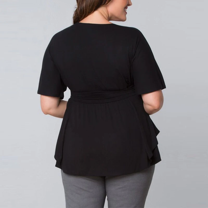 

Fashionable New 2019 Spring Summer Women Tops Plus Size Women Clothing 5XL 6XL Large Size Batwing Sleeve Casual V-neck Shirts