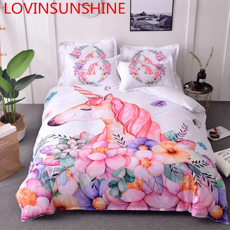 LOVINSUNSHINE постельное белье с изображением единорога комплект пододеяльником и для