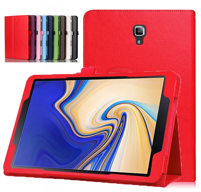 Lichee Style Leather Folding Stand Flip Cover For Samsung Galaxy Tab S4 10.5 Inch T830 SM-T835 PU Smart Case | Компьютеры и офис