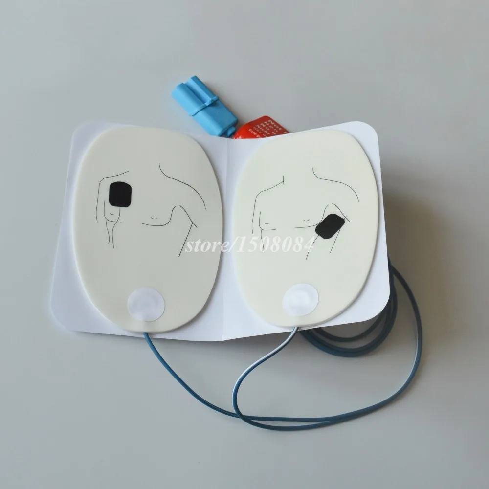 2 пар/лот AED тренировочный ECG дефибрилляционный электродный патч с хвостовой линией использования с тренажер для оказания первой помощи для аварийного обучения