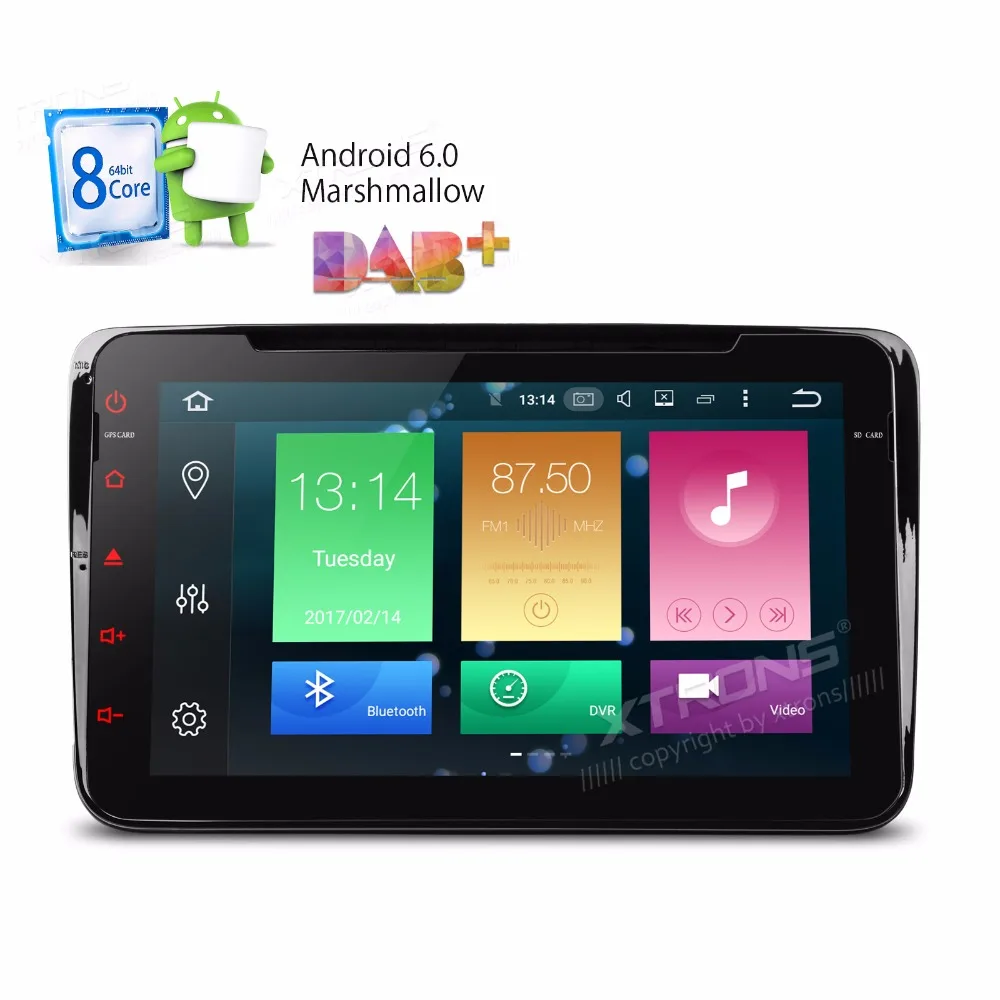Xtrons 8 &quotAndroid 2 Din 6 0 Octa Восьмиядерный автомобильный dvd плеер для vw Volkswagen Golf Passat Seat