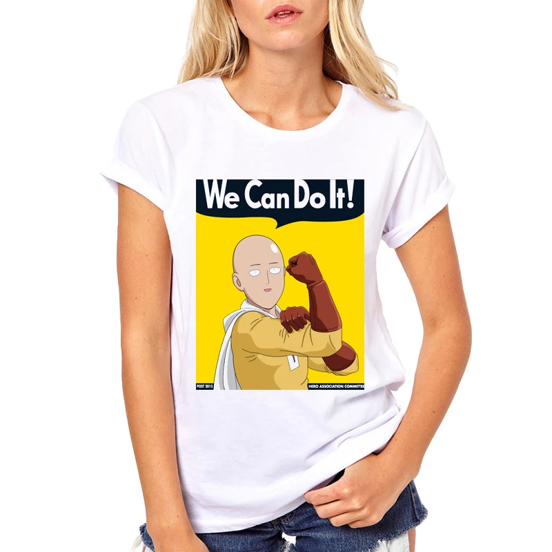 One Punch мы можем сделать это футболки с принтом забавные печатные буквы для женщин