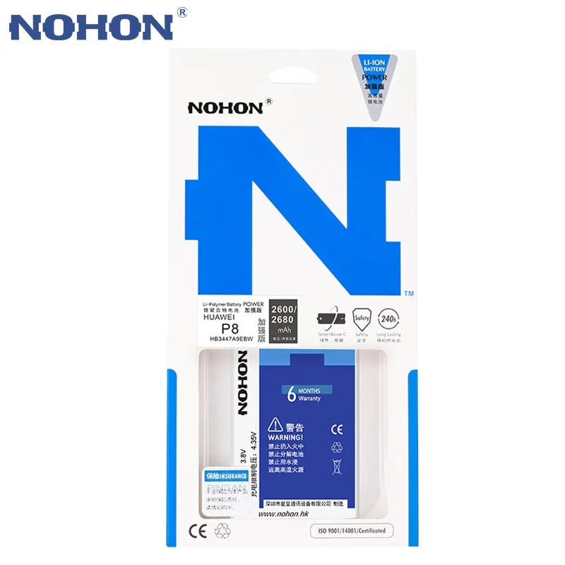 NOHON для Huawei P8 P9 P10 аккумулятор P8Lite P9Lite Lite сменная батарея HB3447A9EBW HB366481ECW