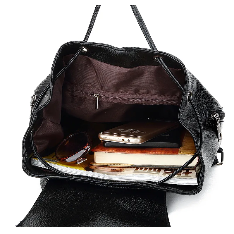 Рюкзаки из искусственной кожи высокого качества с ретро принтом для женщин и