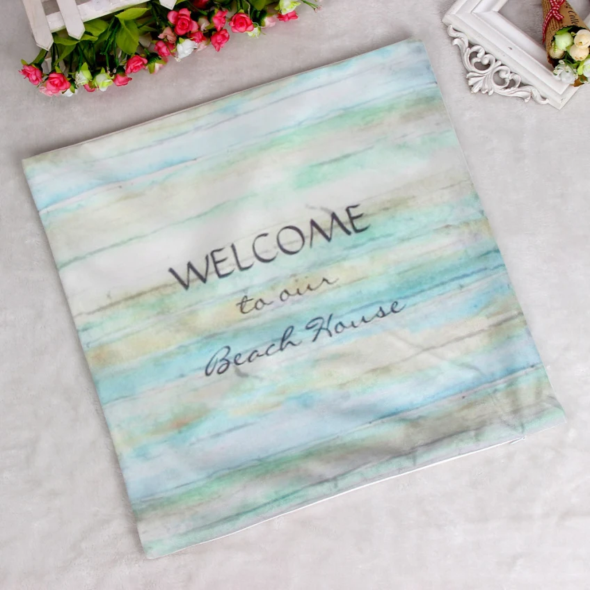 Чехол для подушки Ouneed 45x45 см с принтом персонажа дома пляжа|decorative pillow case|decorative cd