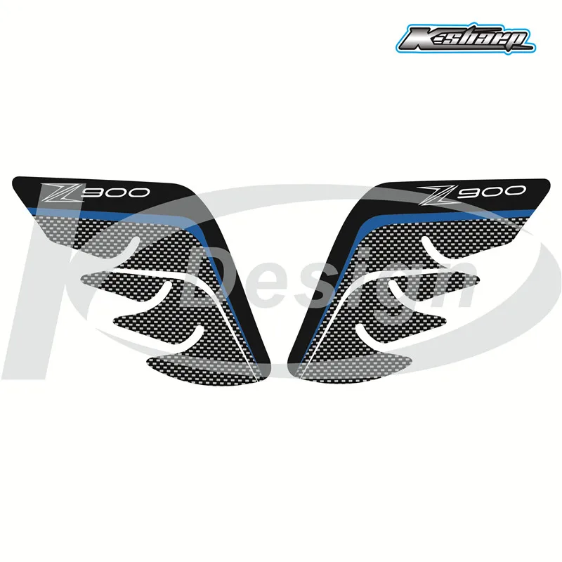 K-sharp Carbon 3D ADESIVI наклейка эмблема защита бак Pad газовая КРЫШКА ПОДХОДИТ KAWASAKI Z900 Z 900 - Цвет: STOMP GRIP BULE