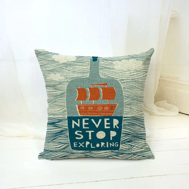 Cartoon 45*45cm Linen Cushion Cover Decorative Home Decor (filling Not Included) 1pcs/lot | Дом и сад