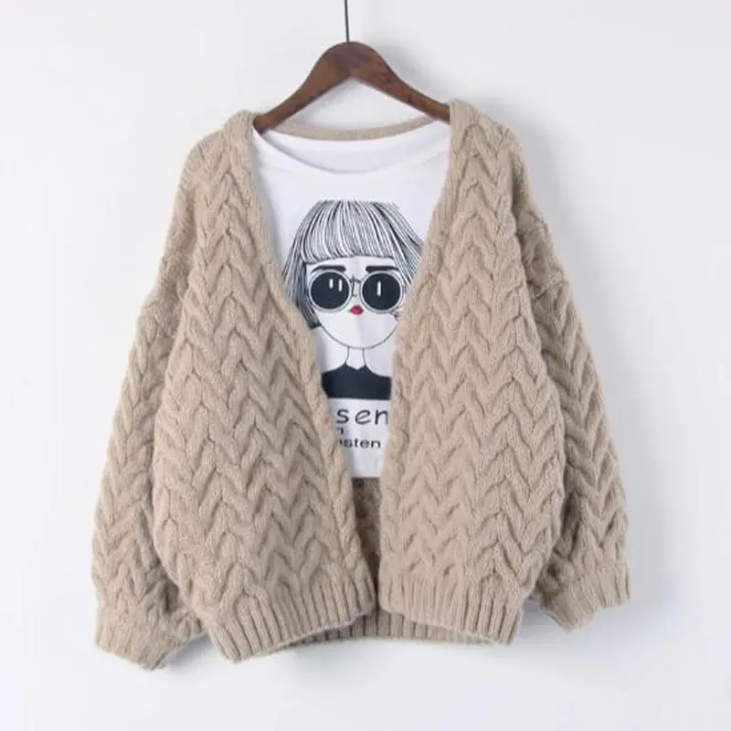 Женский короткий свитер QH0407 теплый вязаный пончо на осень и зиму|oversized jumper|short