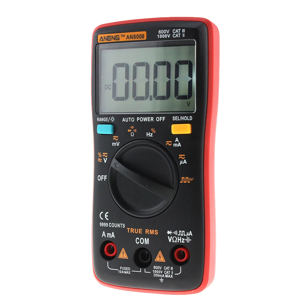Цифровой мультиметр ANENG AN8008 True RMS 9999 отсчетов квадратная фоновая подсветка
