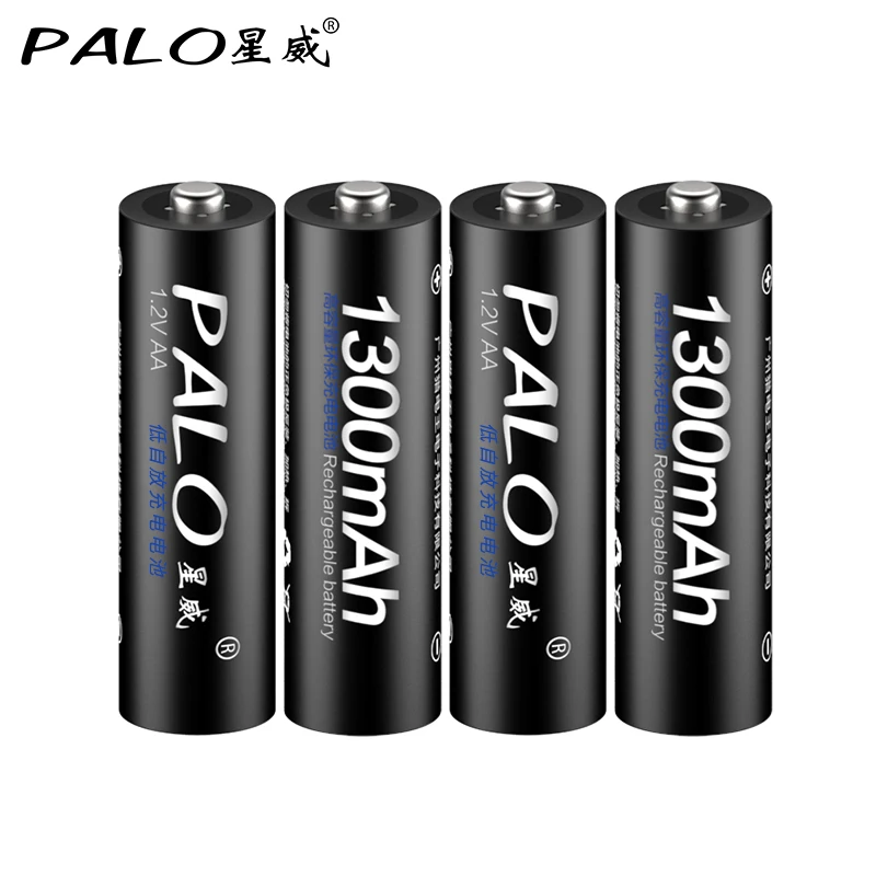 PALO USB Smart Battery Charger + 4pcs AA Rechargeable 1.2V AA1300mAh Ni-MH 2A Baterias | Электроника