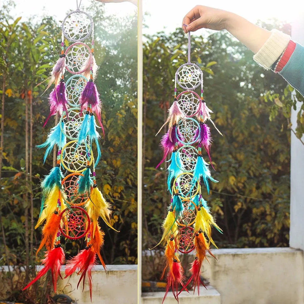 H& D чакра Ловец снов люстра Призма Suncatcher Радуга производитель перо дома настенный фэншуй Ловец снов Декор кулон